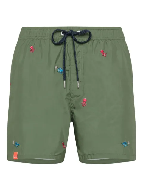 Sun68 octopus-embroidered swim shorts