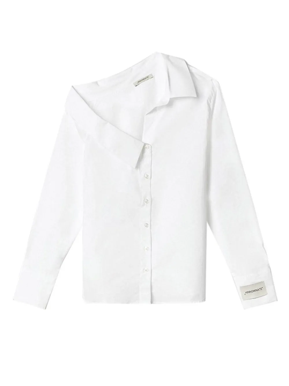 asymmetrical-collar shirt