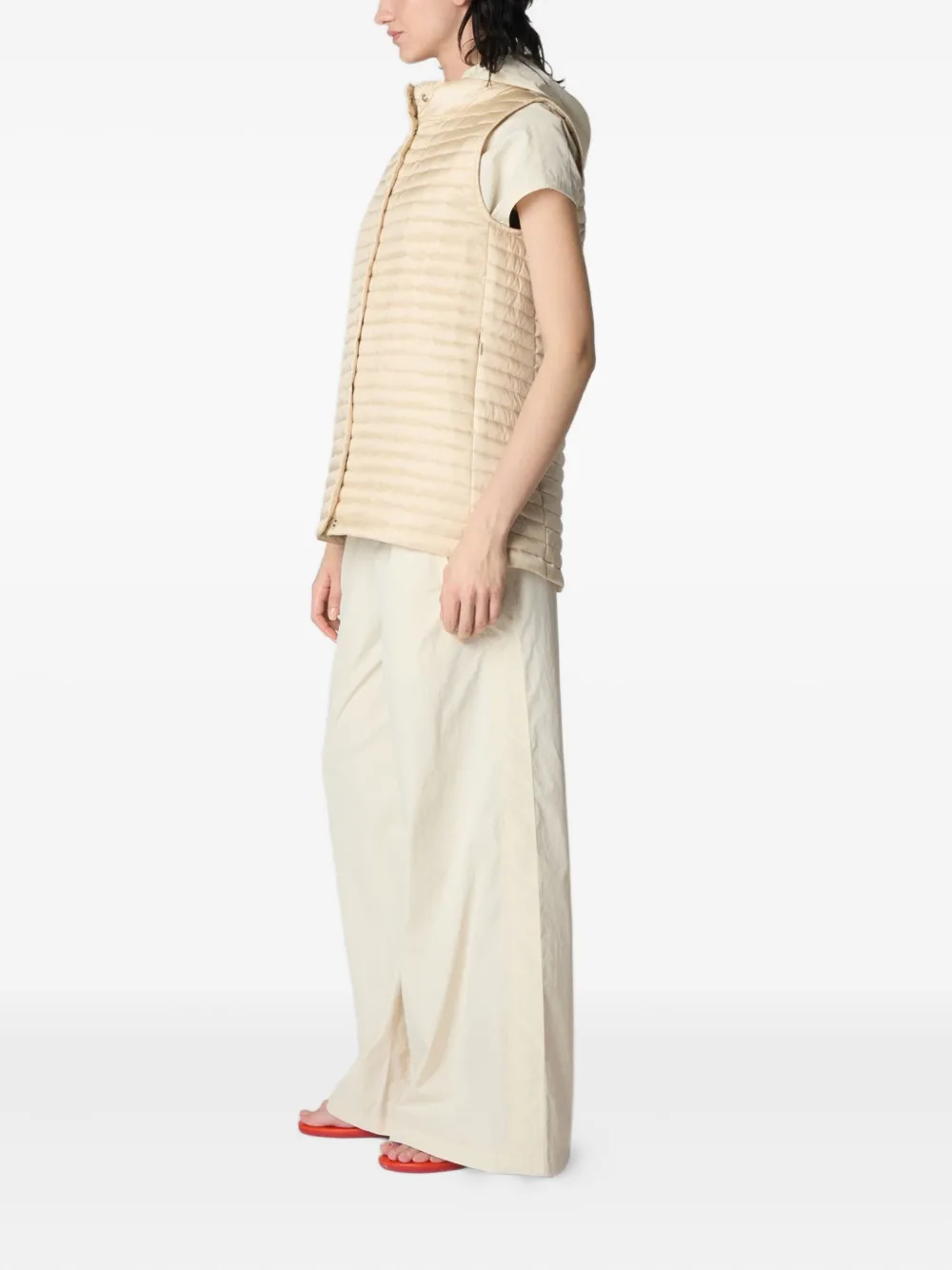 Save The Duck quilted sleeveless gilet Beige