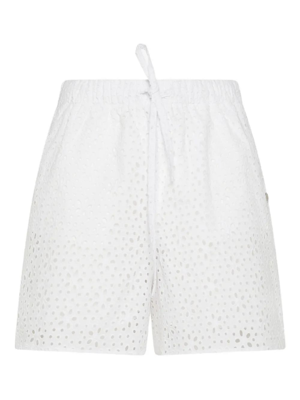 Sun 68 Eyelet-detail Drawstring Shorts In White