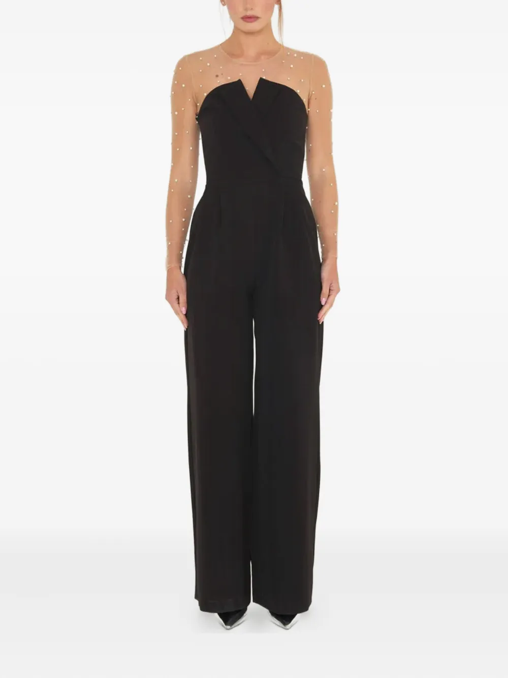 Sound Of Silence mesh-upper embellished jumpsuit | Black | Image 1