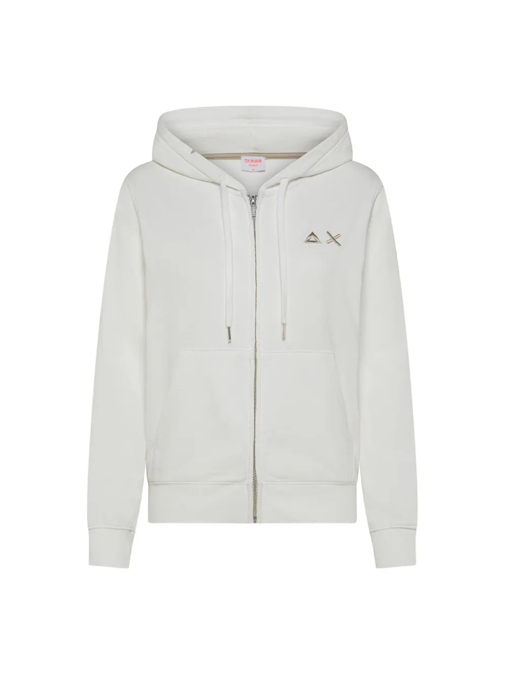Sun68 Hoodie met geborduurd logo Wit