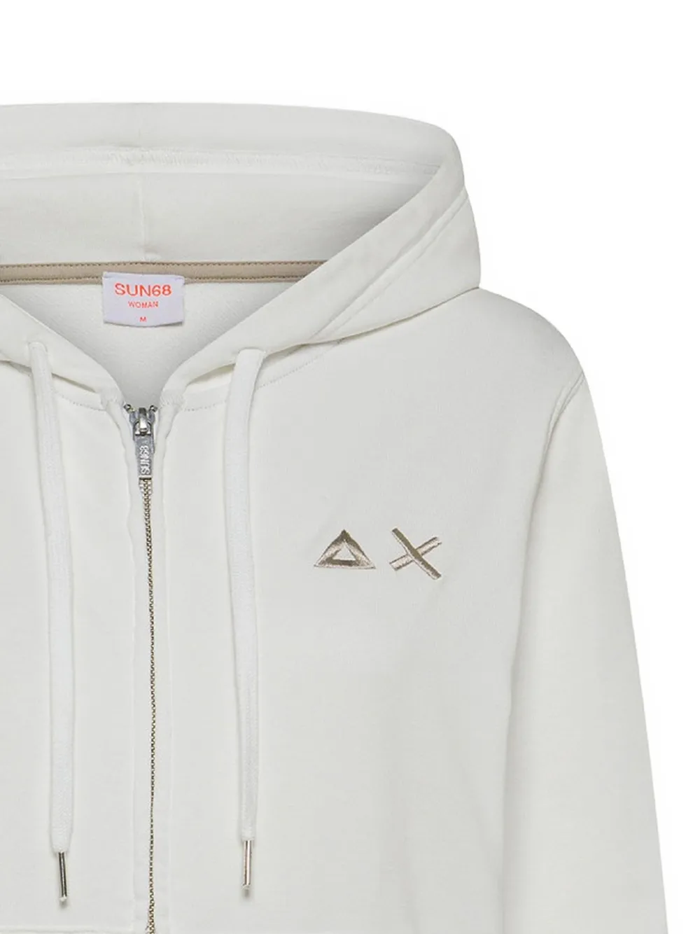 Sun68 Hoodie met geborduurd logo - Wit