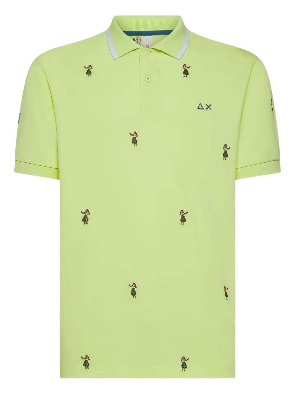 Sun68 embroidered-detail polo shirt Geel