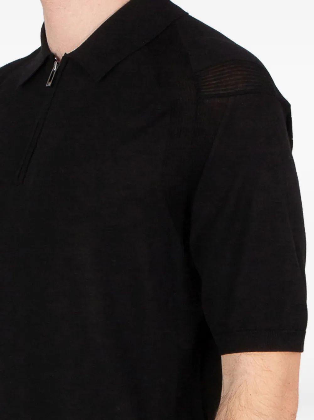 Emporio Armani half-zip polo shirt Zwart