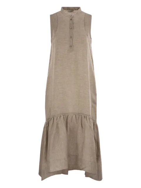 Peserico ruffled sleeveless midi dress