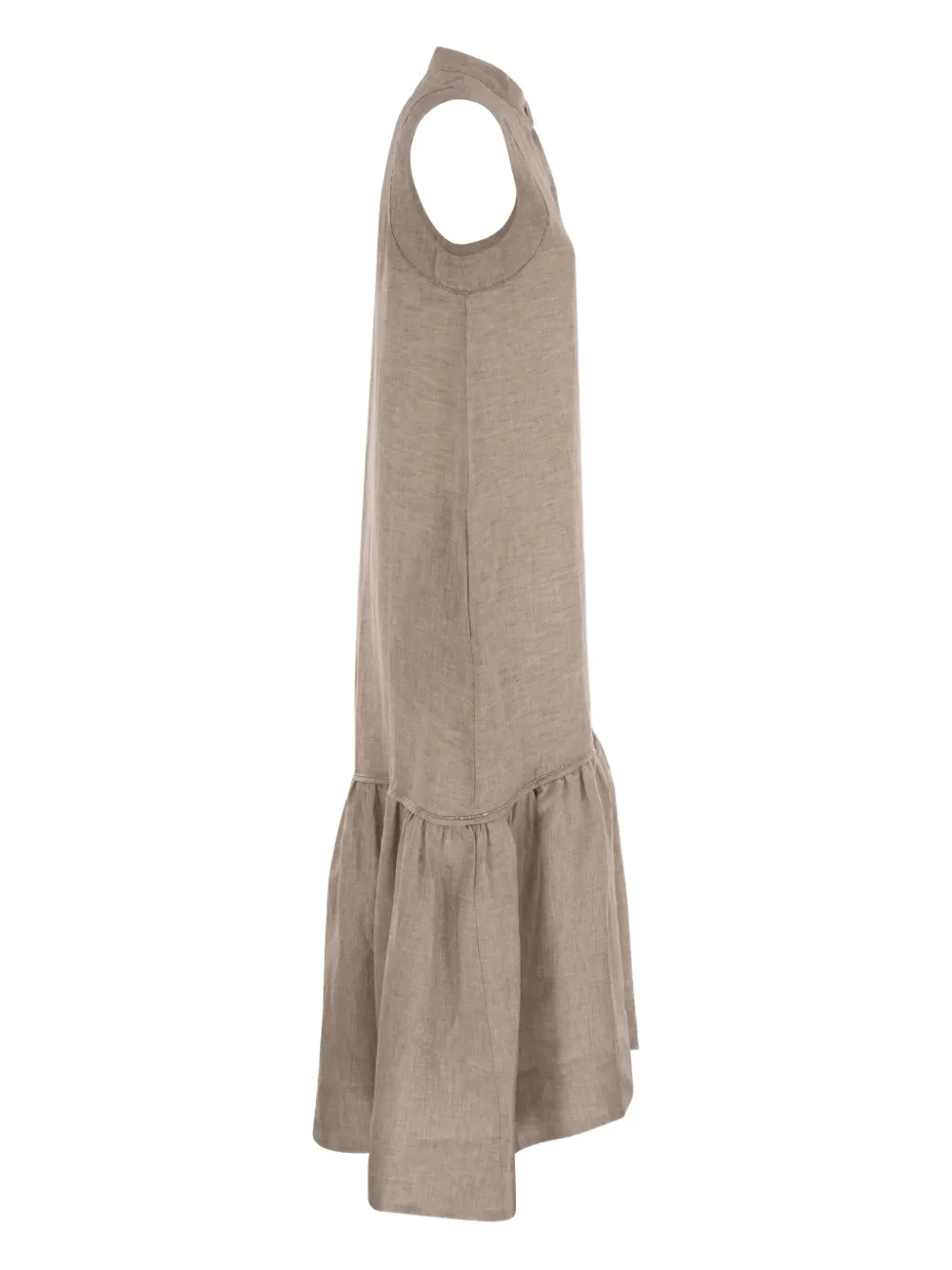 Peserico Midi-jurk met ruches Beige