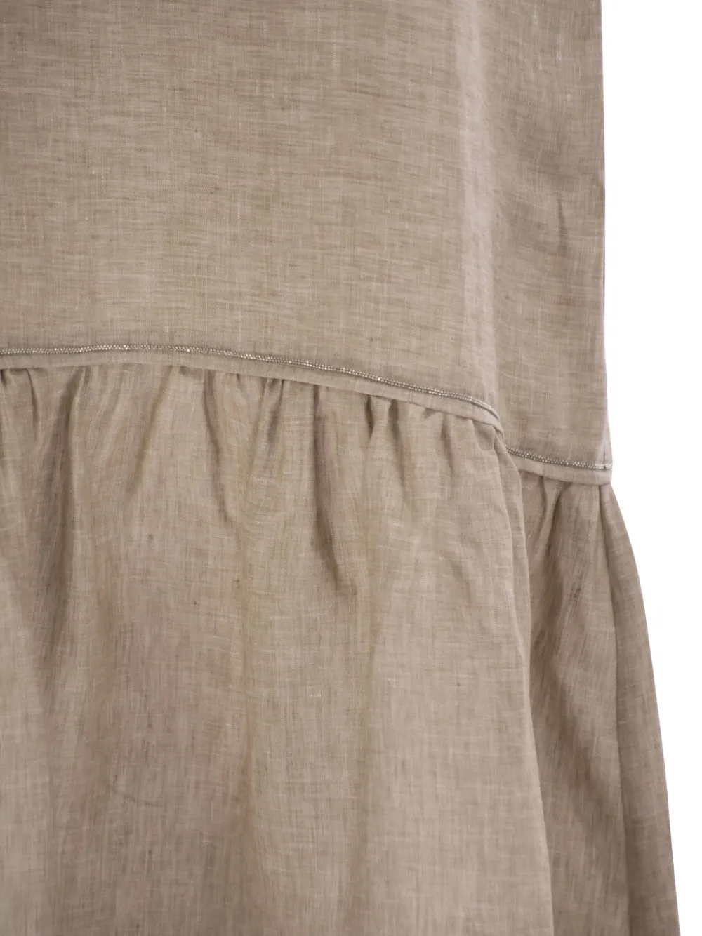 Peserico Midi-jurk met ruches Beige