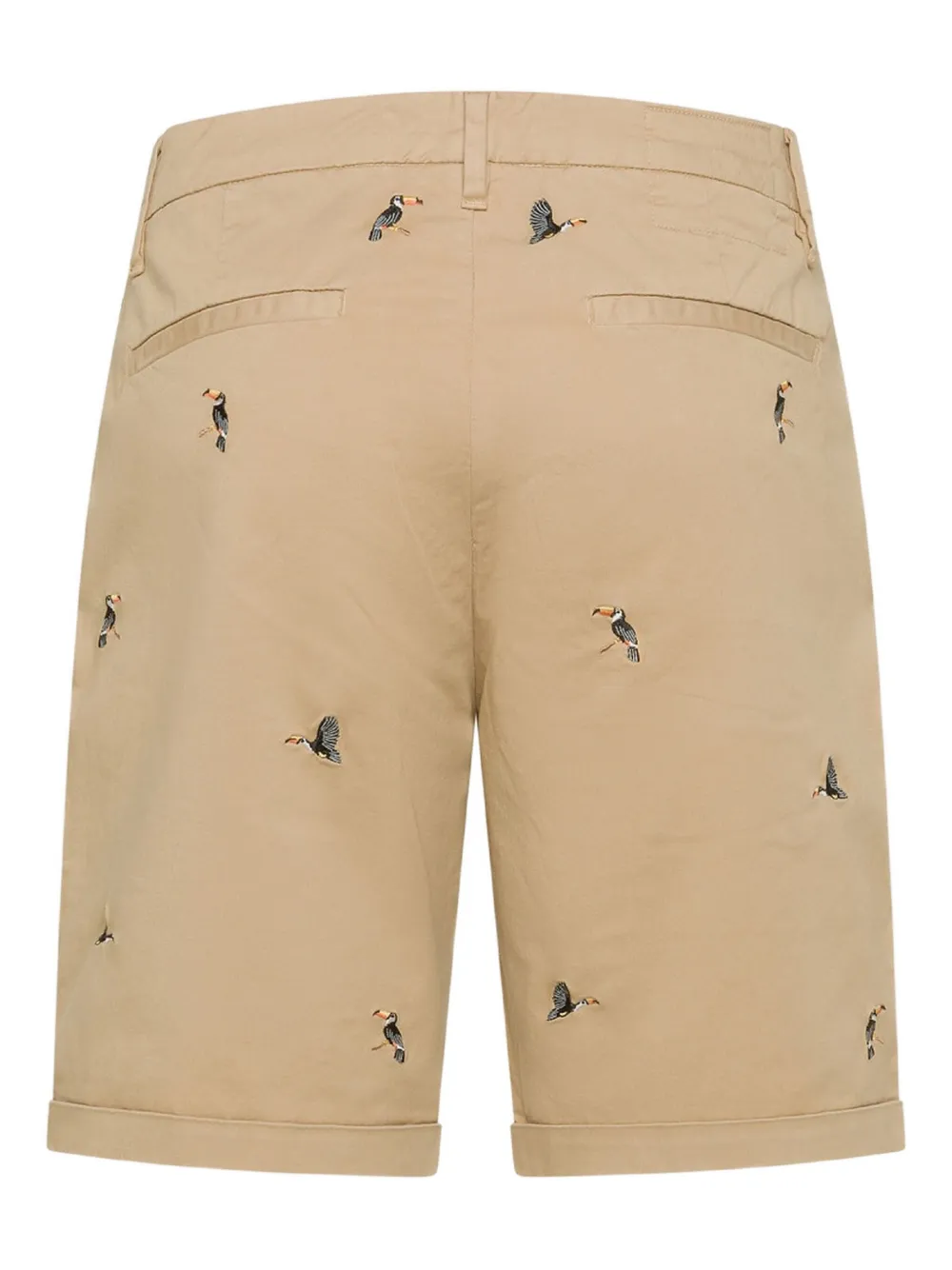 Sun68 cuffed embroidered shorts - Beige
