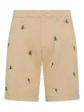 Sun68 cuffed embroidered shorts - Neutrals