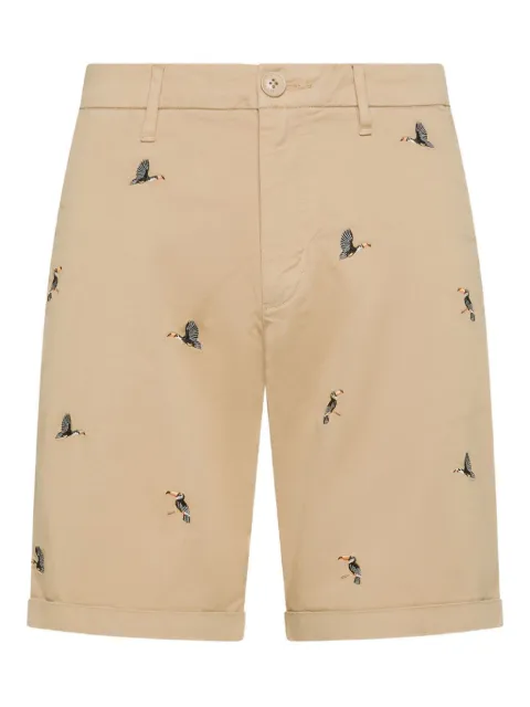 Sun68 cuffed embroidered shorts