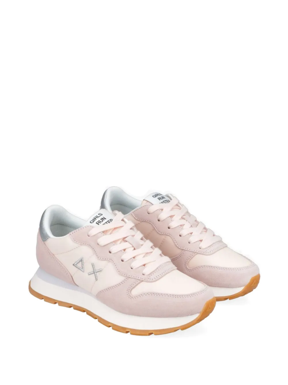 Sun68 suede-panel lace-up sneakers - Roze