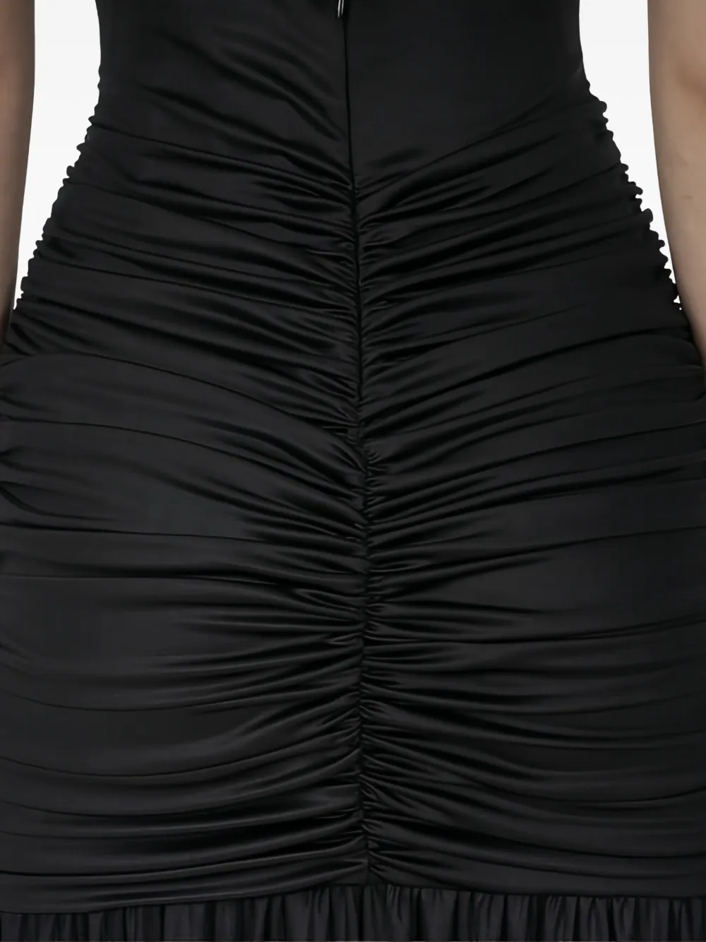 Sound Of Silence V-neck ruched-centre gown Zwart