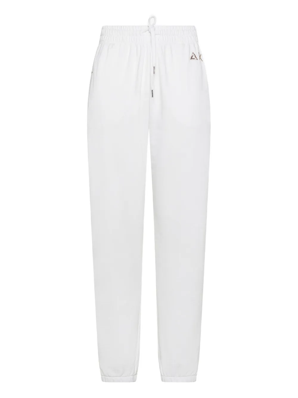 Sun 68 Embroidered-logo Drawstring Trousers In White