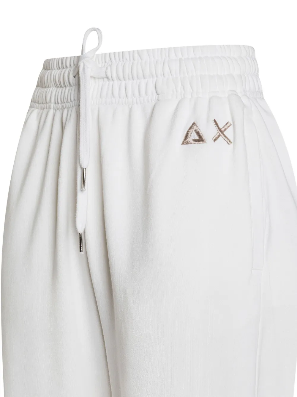 Sun 68 Embroidered-logo Drawstring Trousers In White