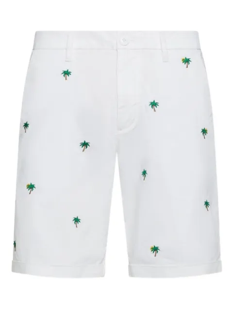 Sun68 palm-tree embroidered shorts