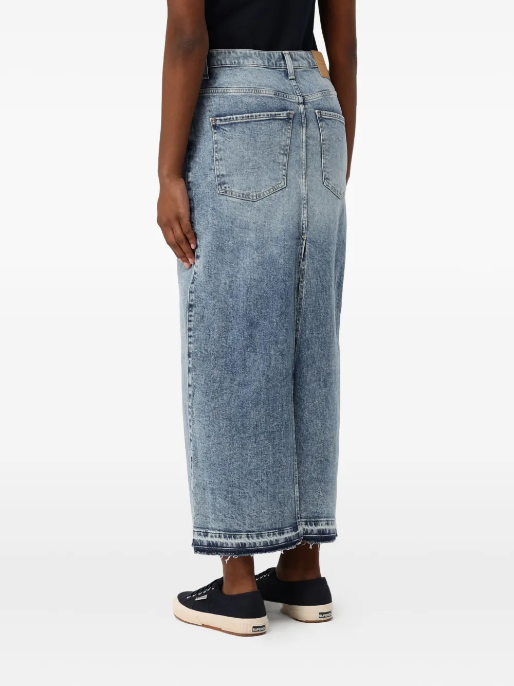 DONDUP Denim maxi-rok met knopen aan de voorkant - Zwart