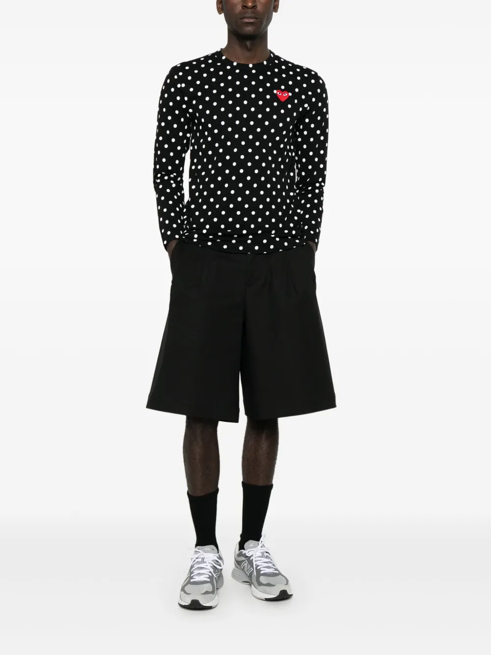 Comme Des Garçons Play polka dot-pattern T-shirt - Zwart