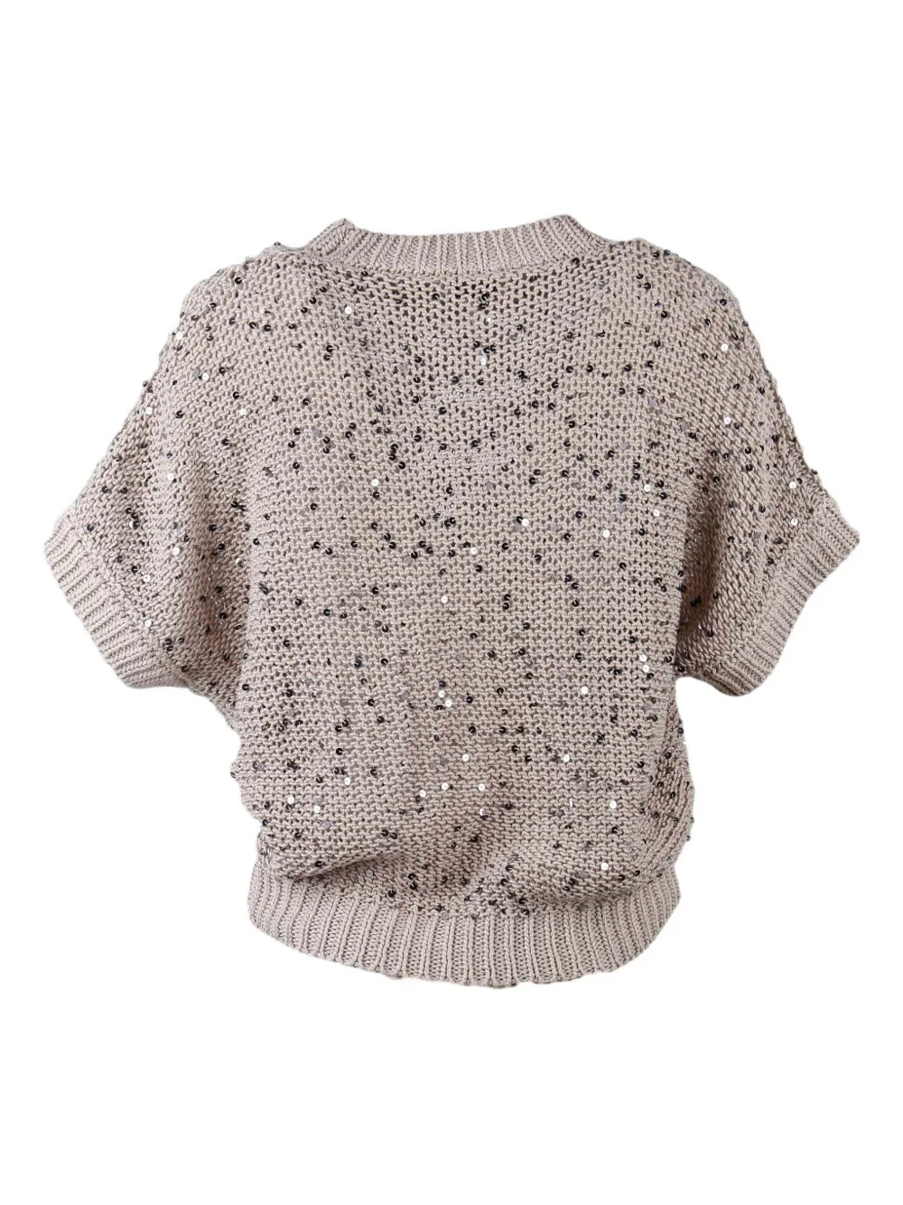 Peserico sequin-embellished short-sleeved sweater Grijs