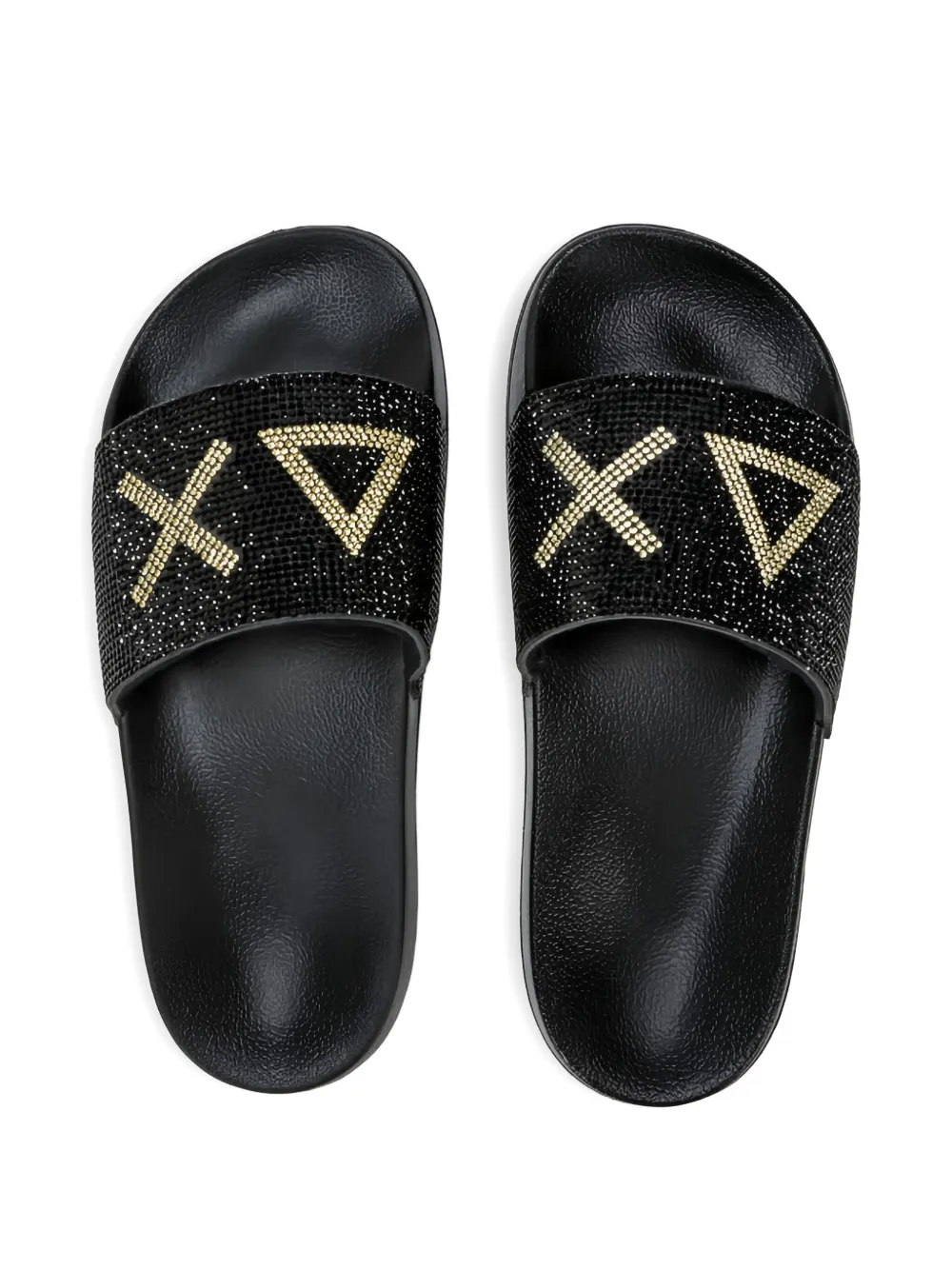 Sun68 rhinestone-embellished slides Black
