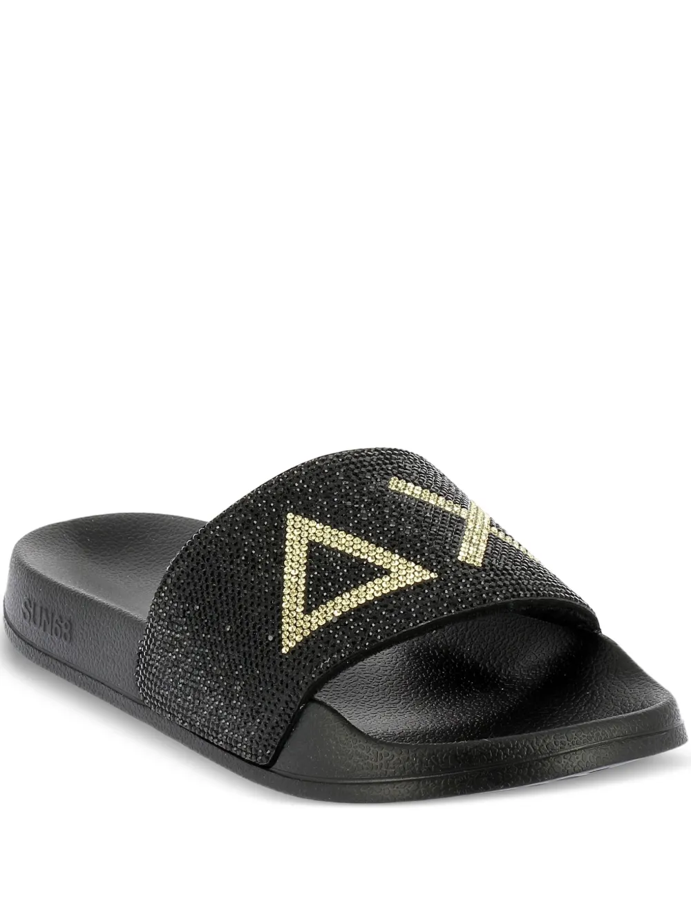 Sun68 rhinestone-embellished slides Black