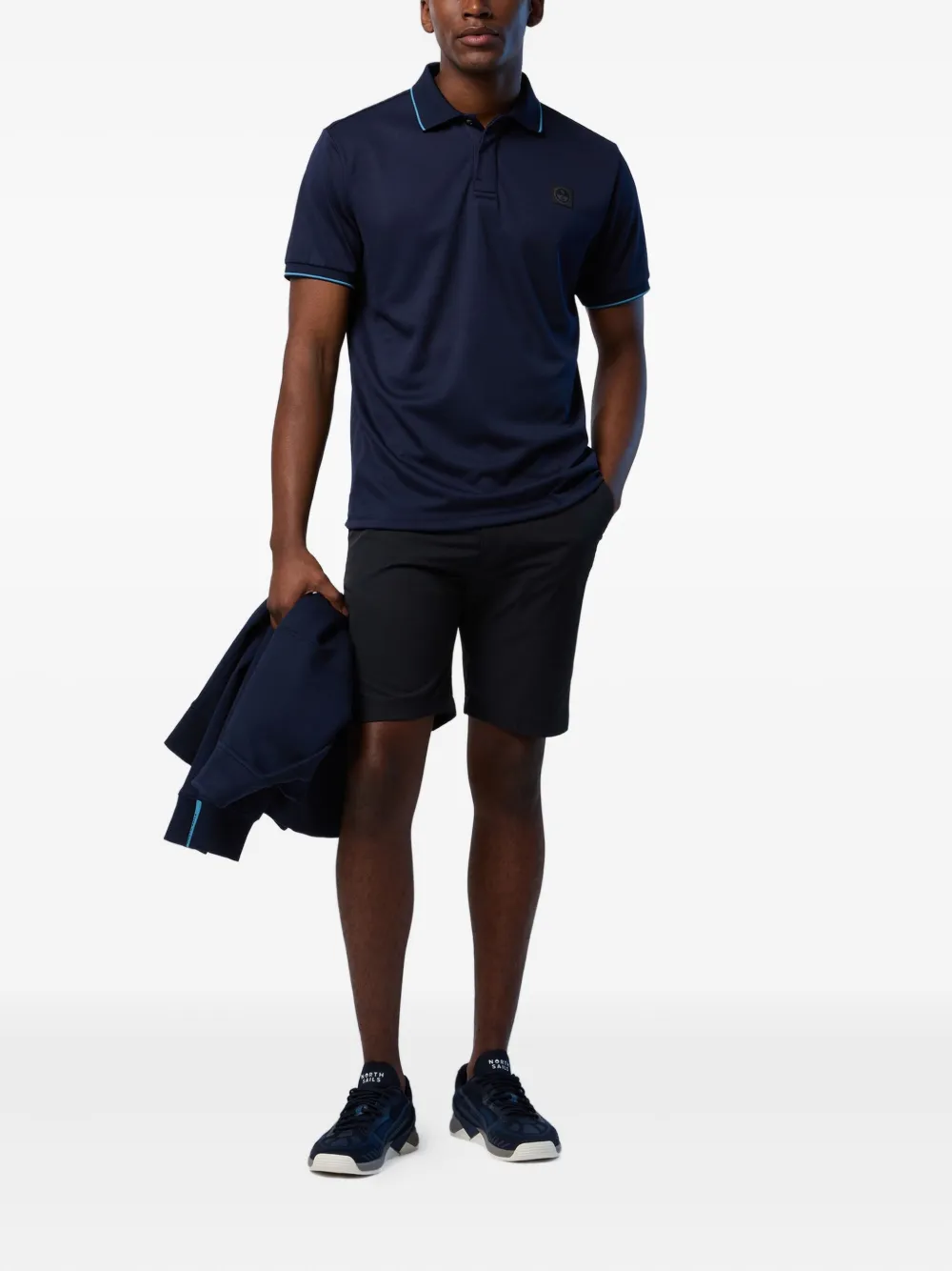North Sails logo-plaque ring-detail shorts - Blauw