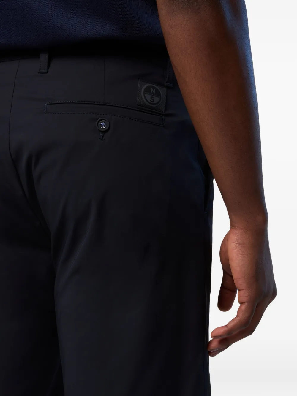 North Sails logo-plaque ring-detail shorts Blauw
