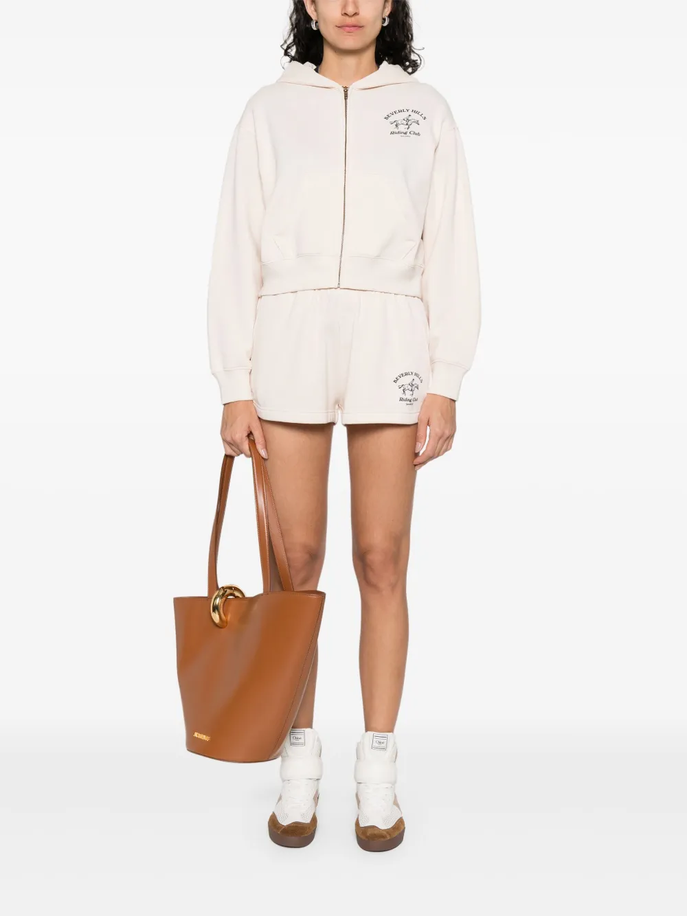 Sporty & Rich Beverly Hills Riding Club Soft Disco shorts Beige