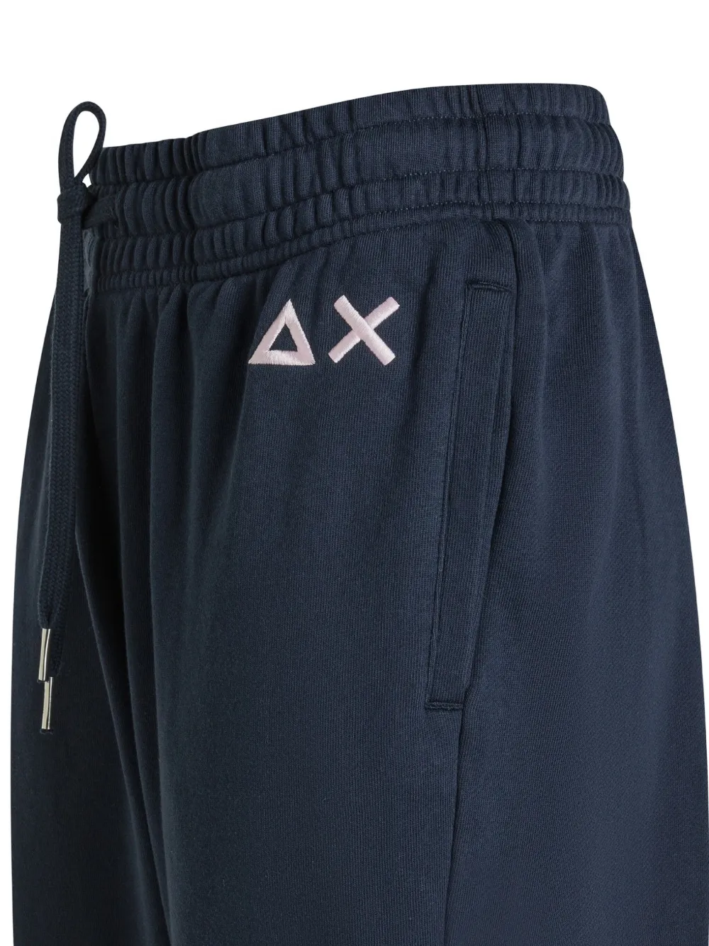 Sun 68 Embroidered-logo Drawstring Trousers In Blue