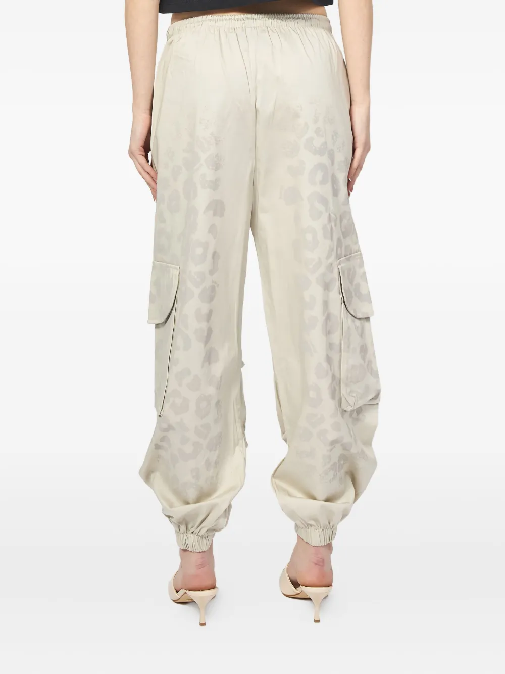 DISCLAIMER Cargo broek met luipaardprint Beige