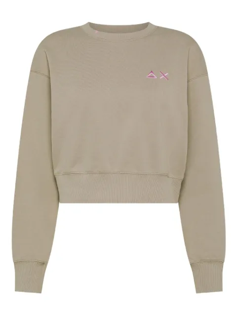 Sun68 embroidered-logo cropped sweatshirt