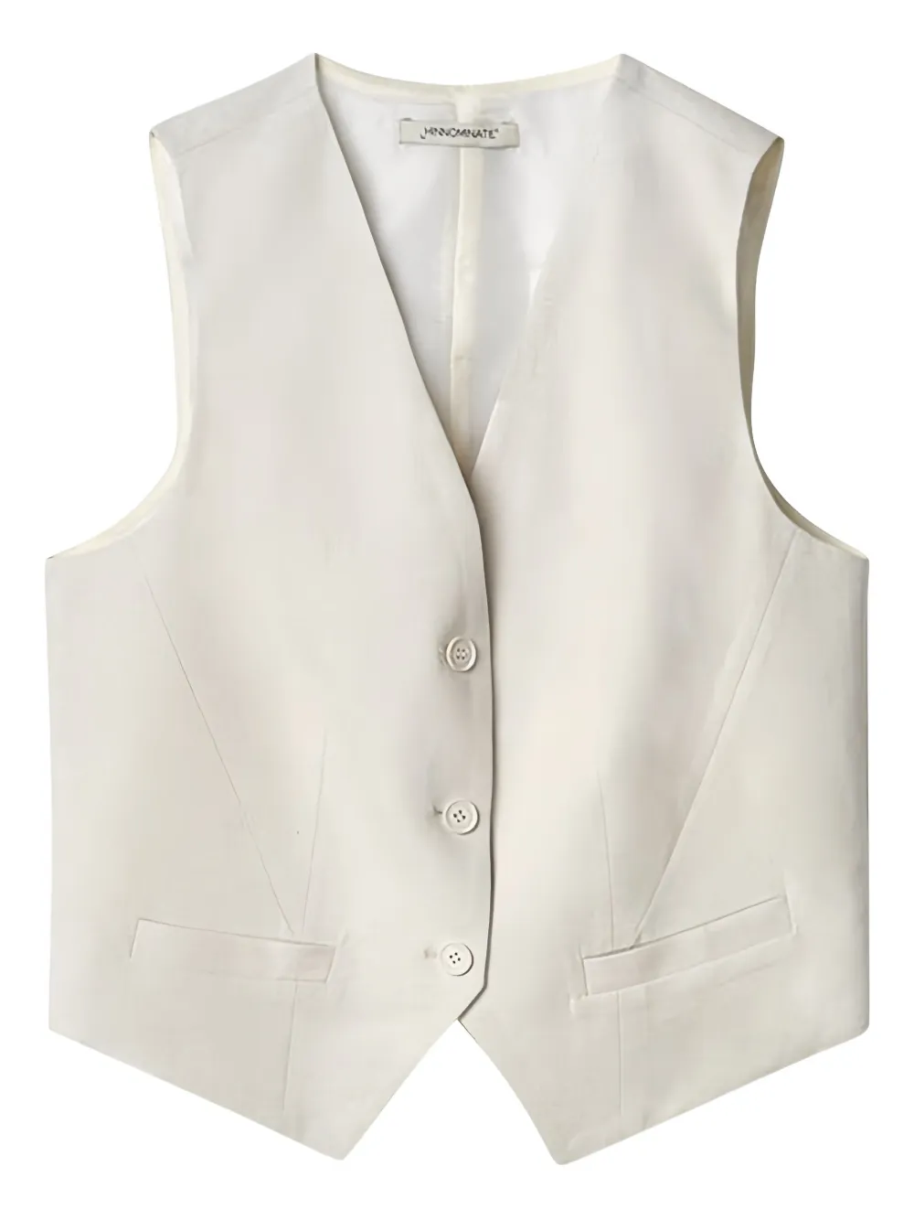 HINNOMINATE button-fastening linen waistcoat - ニュートラル HINNOMINATE button-fastening linen waistcoat - ニュートラル