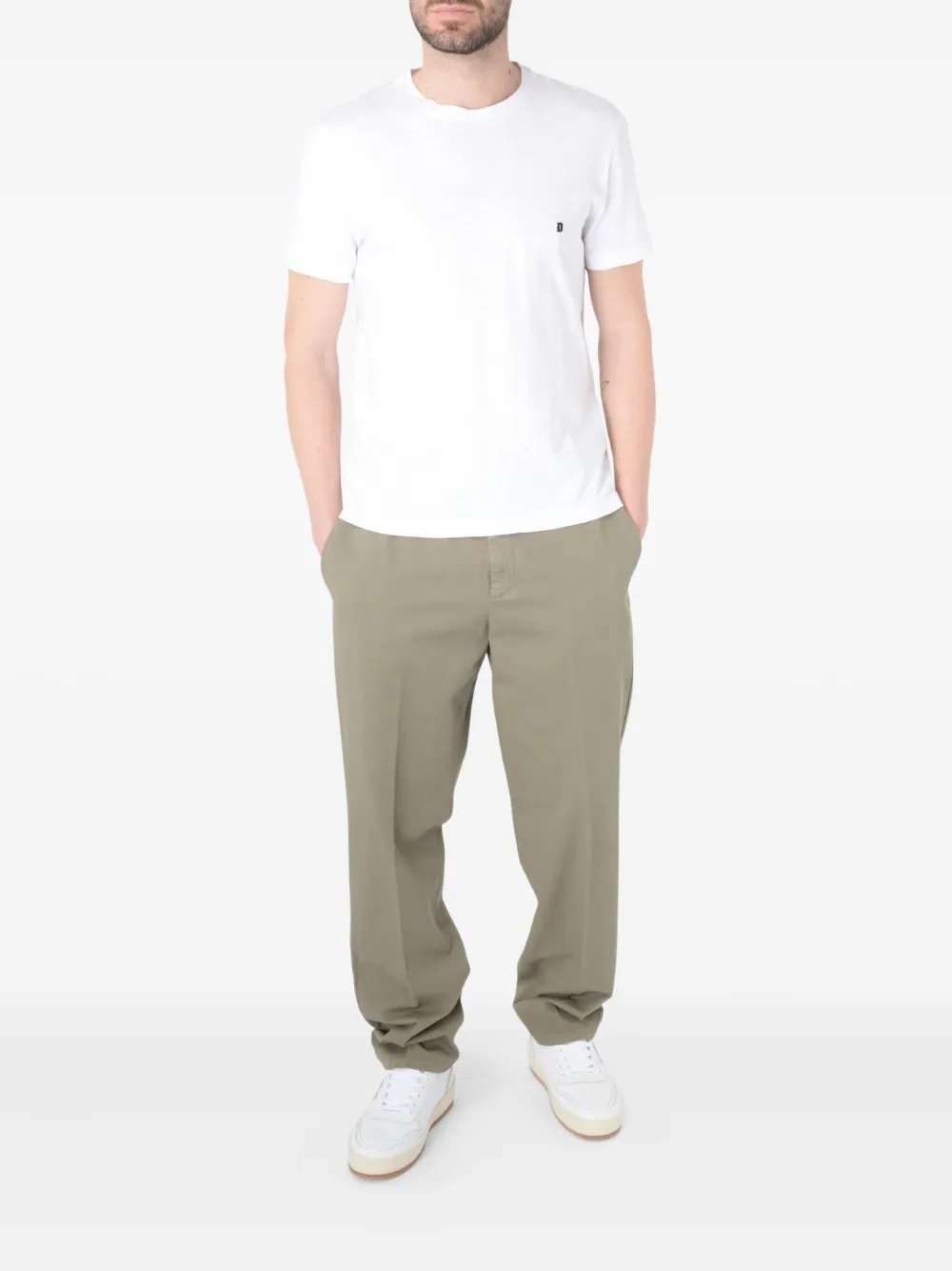 DONDUP T-shirt met logodetail Wit