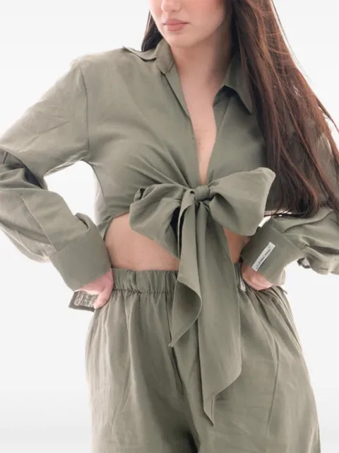 HINNOMINATE bow-tie long-sleeved top 