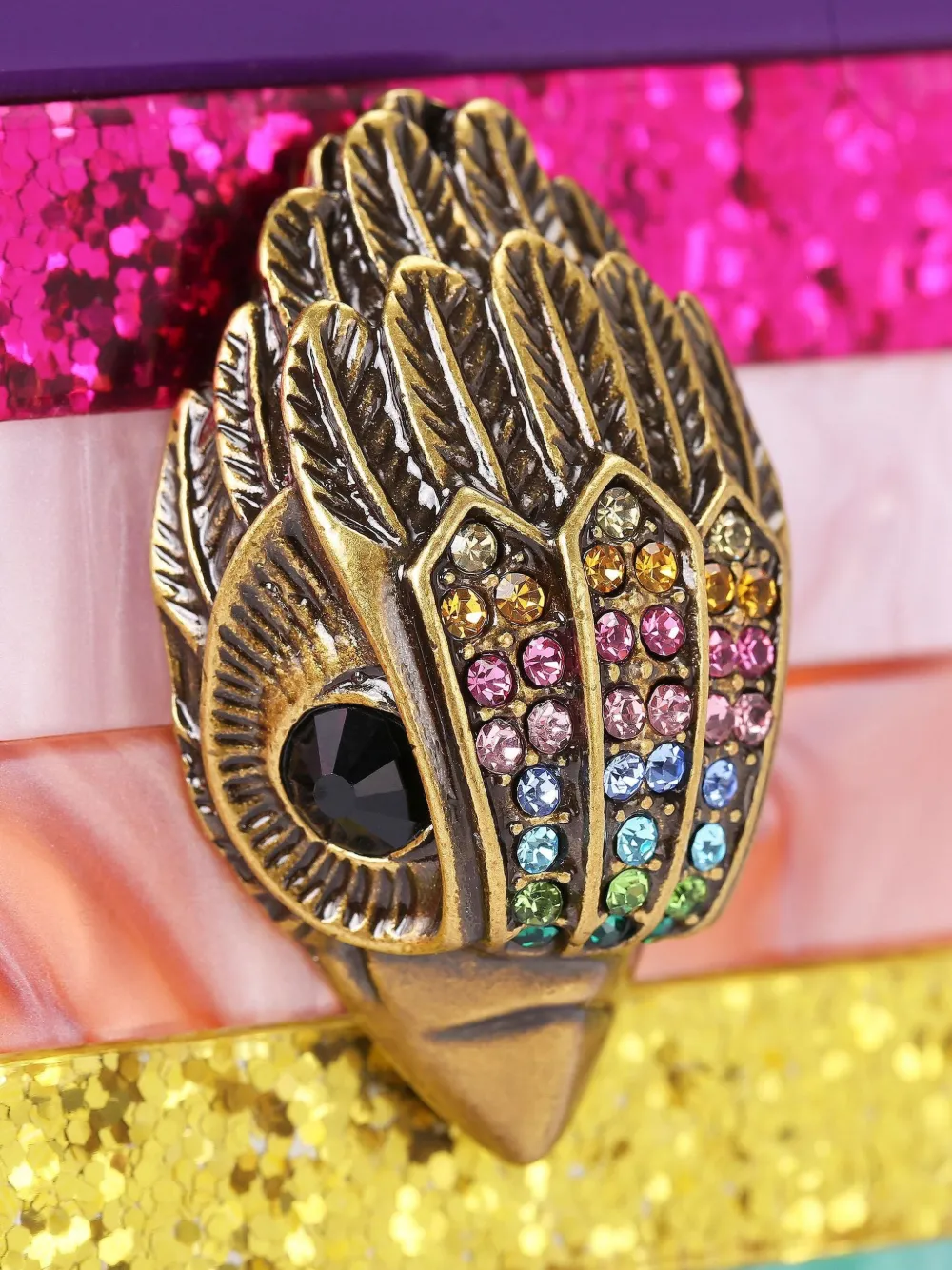 Party Eagle-Embellishment Clutch Bag