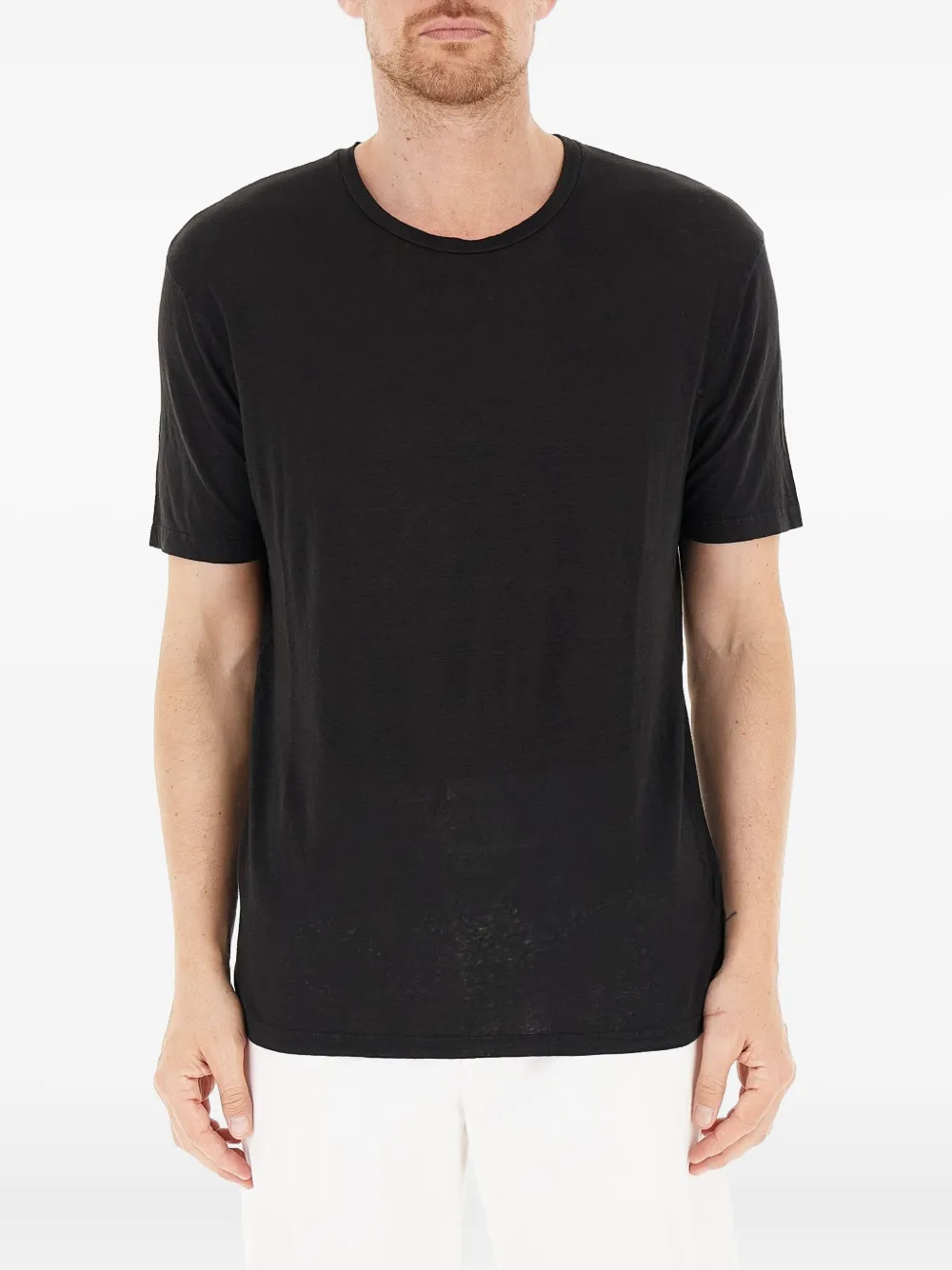 Daniele Fiesoli round-neck linen T-shirt | Black | Image 1
