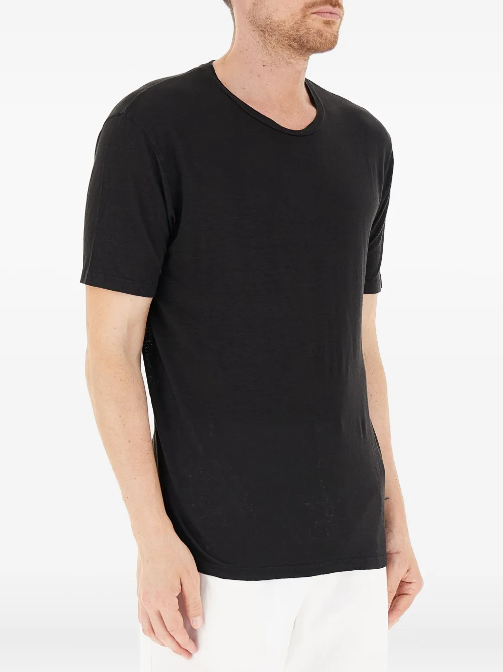 Daniele Fiesoli round-neck linen T-shirt - Zwart