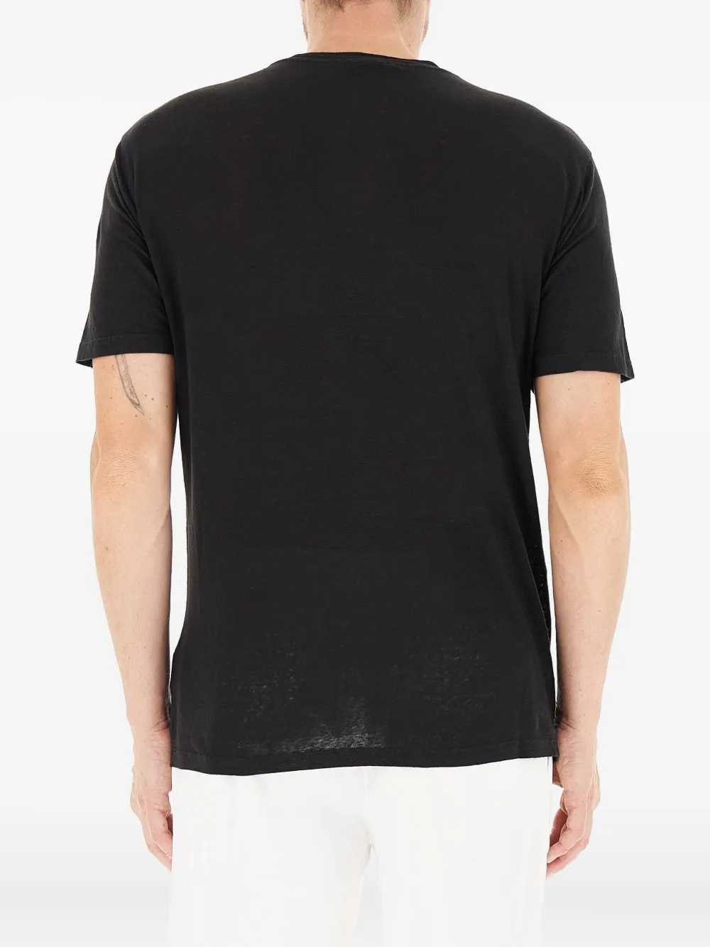 Daniele Fiesoli Round-neck Linen T-shirt In Black