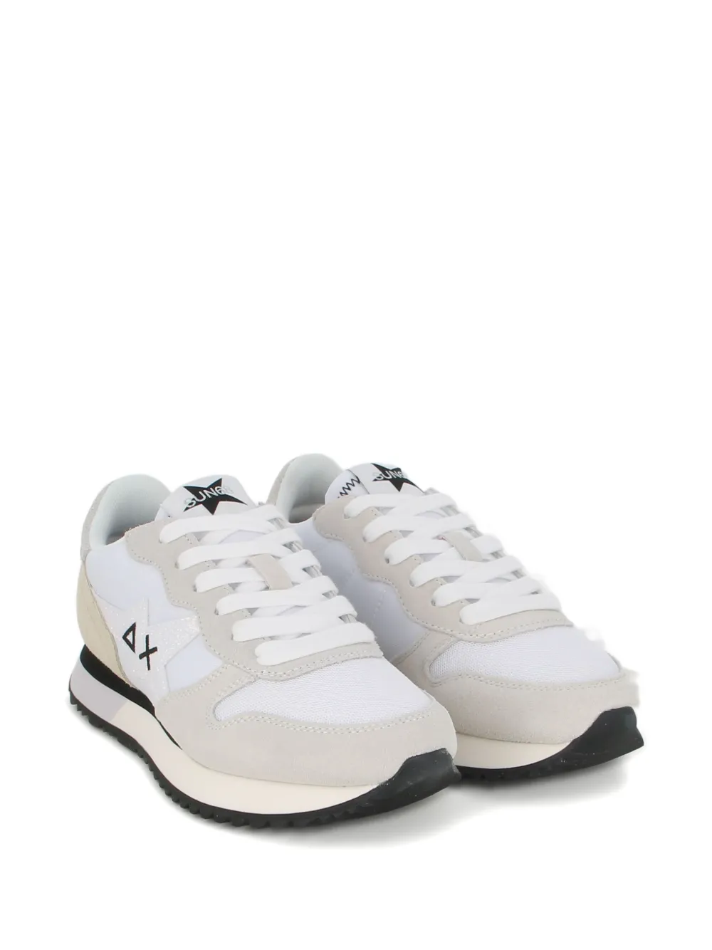 Sun68 suede-panel lace-up shoes - Wit