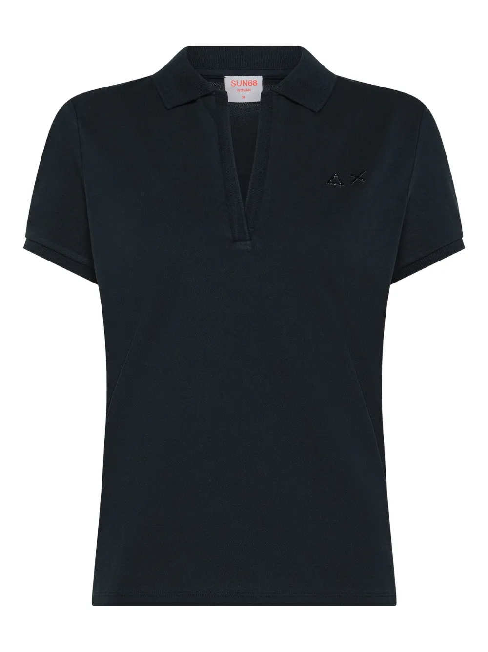 Sun68 V-neck embroidered polo shirt