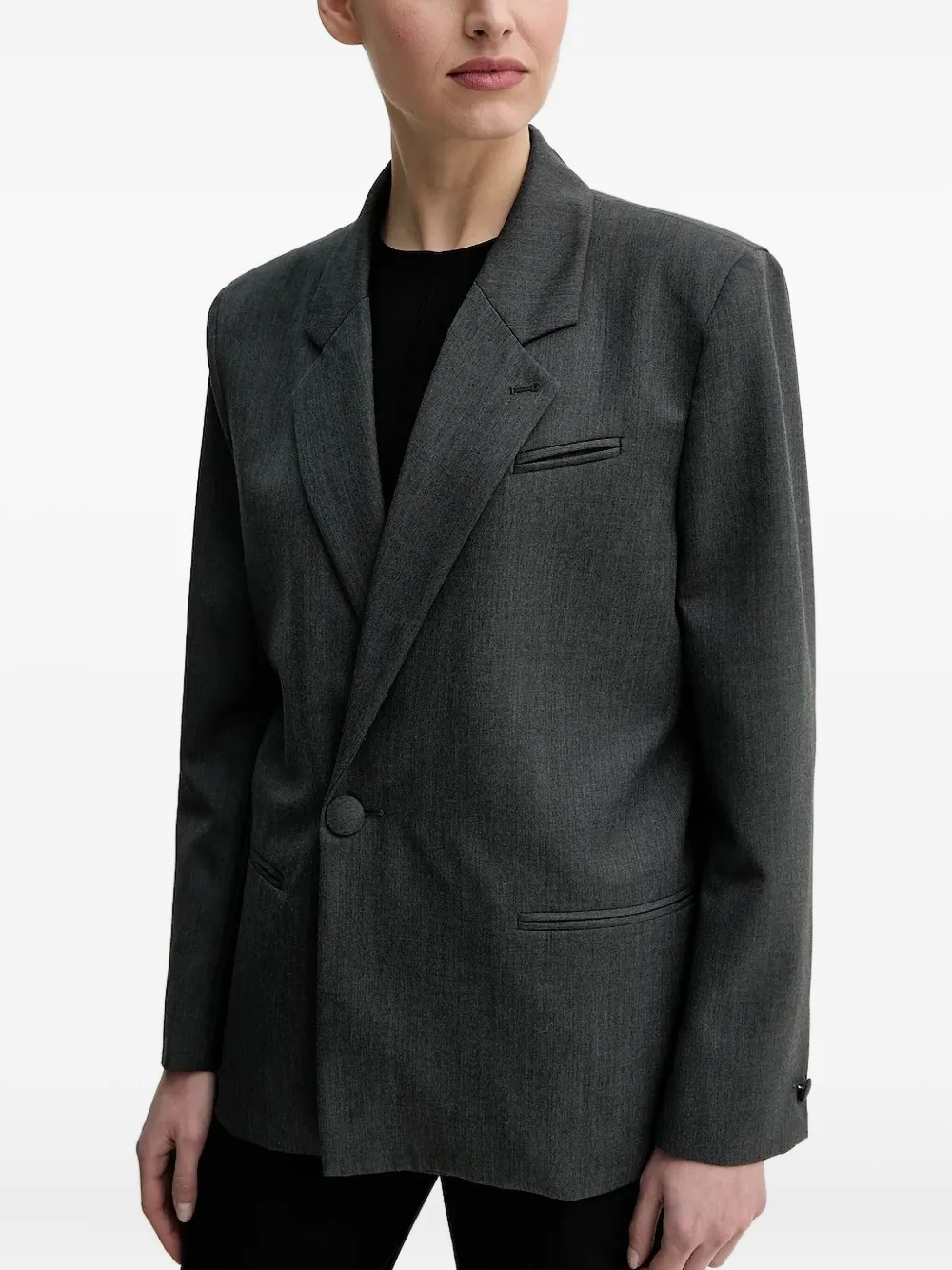 Won Hundred Single-button Long-sleeve Jacket In Gray