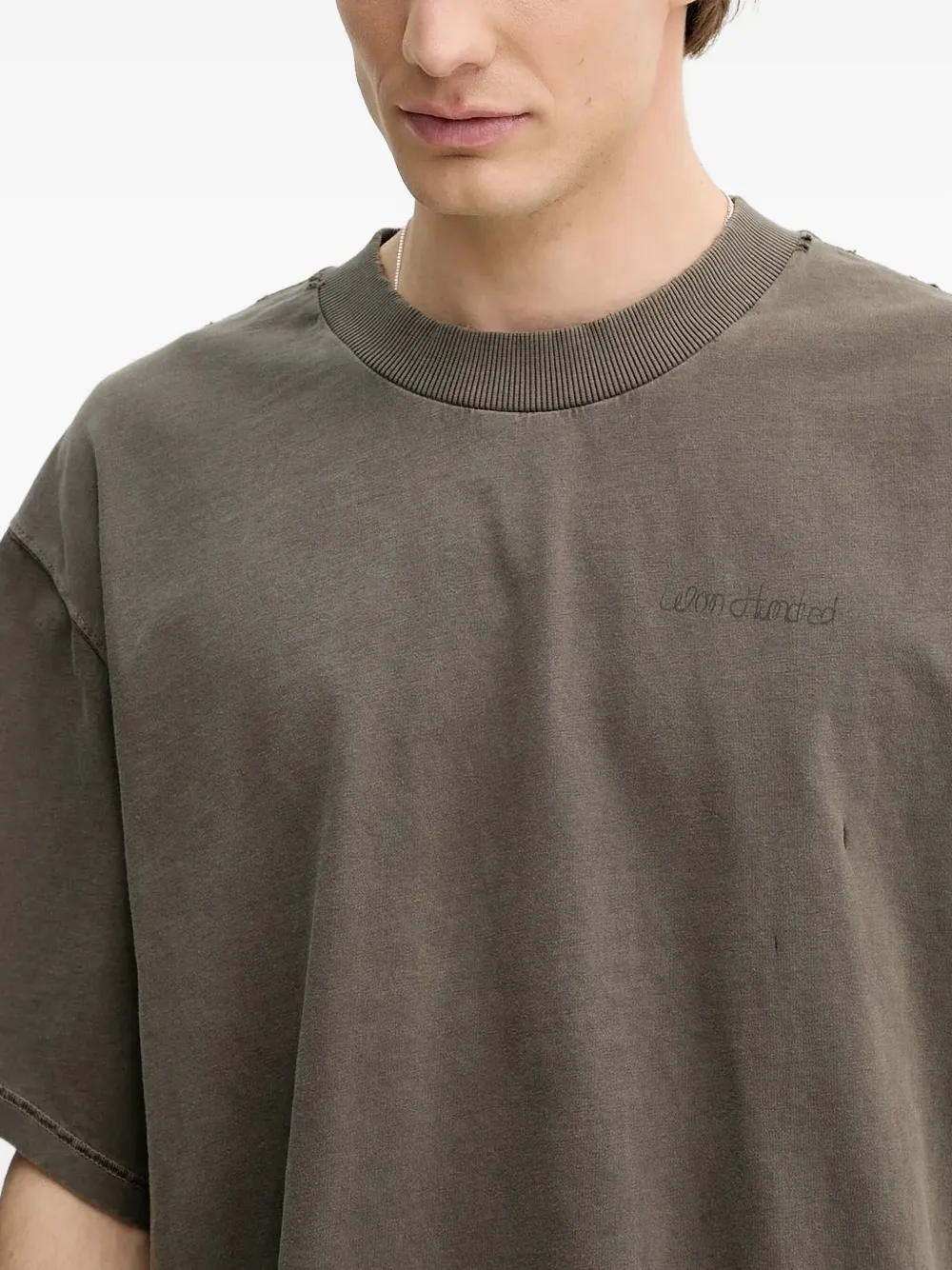 Won Hundred T-shirt met geborduurd detail Bruin