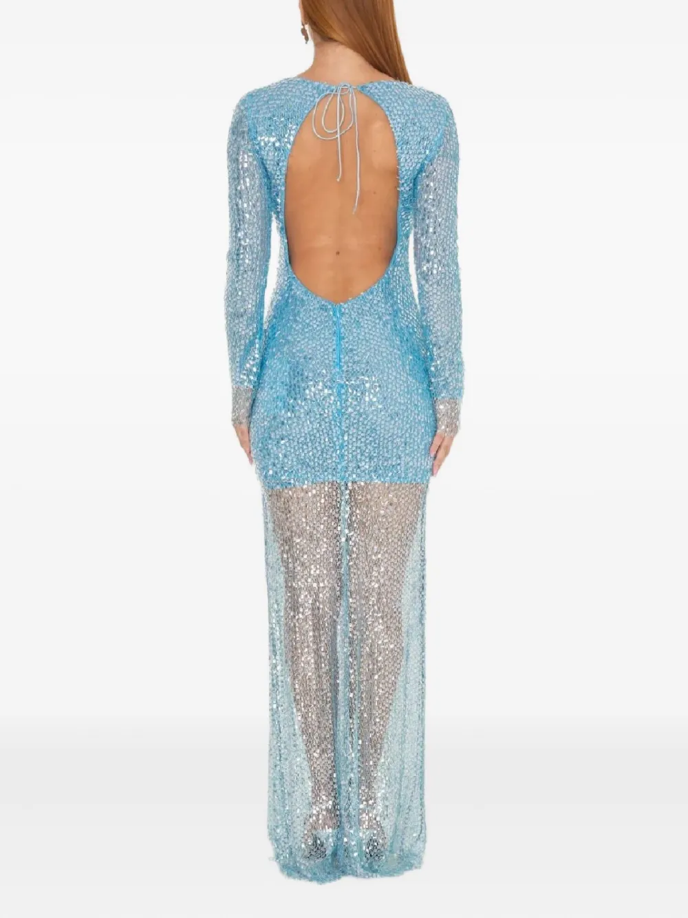 Sound Of Silence Sequin-embellished Maxi Dress In Blue