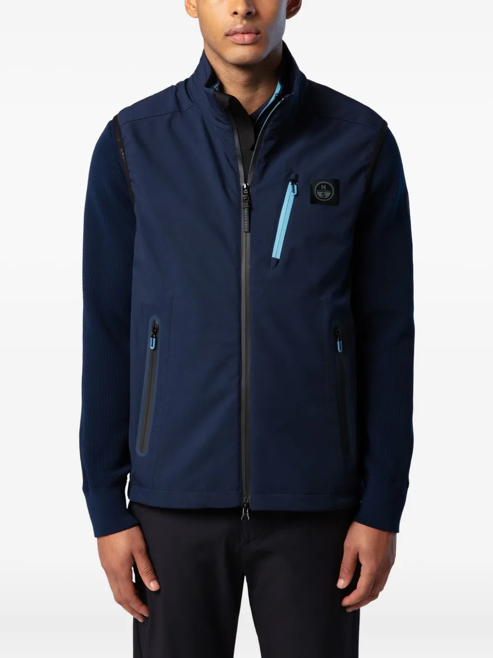 North Sails zip-fastening softshell vest Blauw
