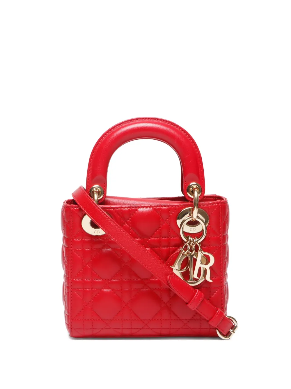 Christian Dior Pre-Owned 2010-2020s レディ ディオール ミニバッグ - レッド Christian Dior Pre-Owned 2010-2020s レディ ディオール ミニバッグ - レッド