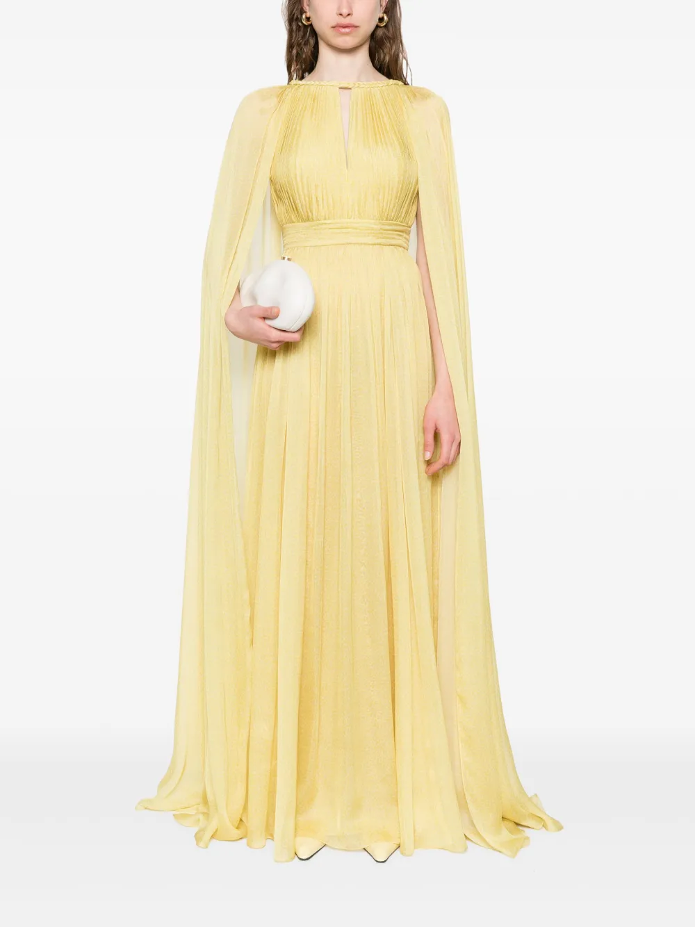 Elie Saab pleated maxi dress - Geel