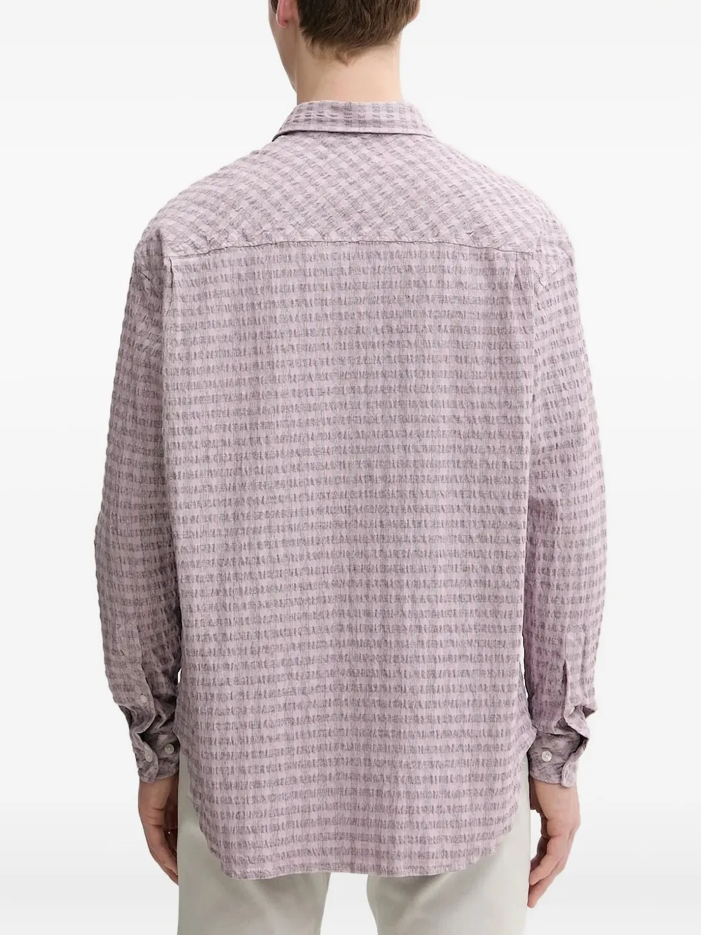 SAMSOE SAMSOE textured gingham shirt - Paars