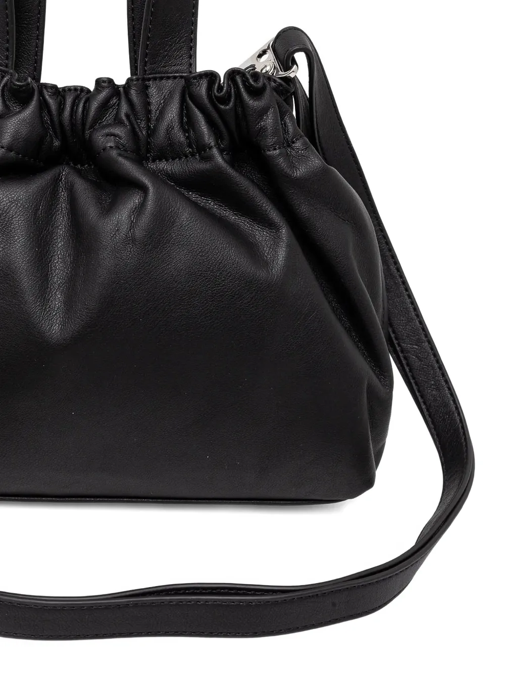 Samsoe & Samsoe Medium Debossed-logo Shoulder Bag In Black