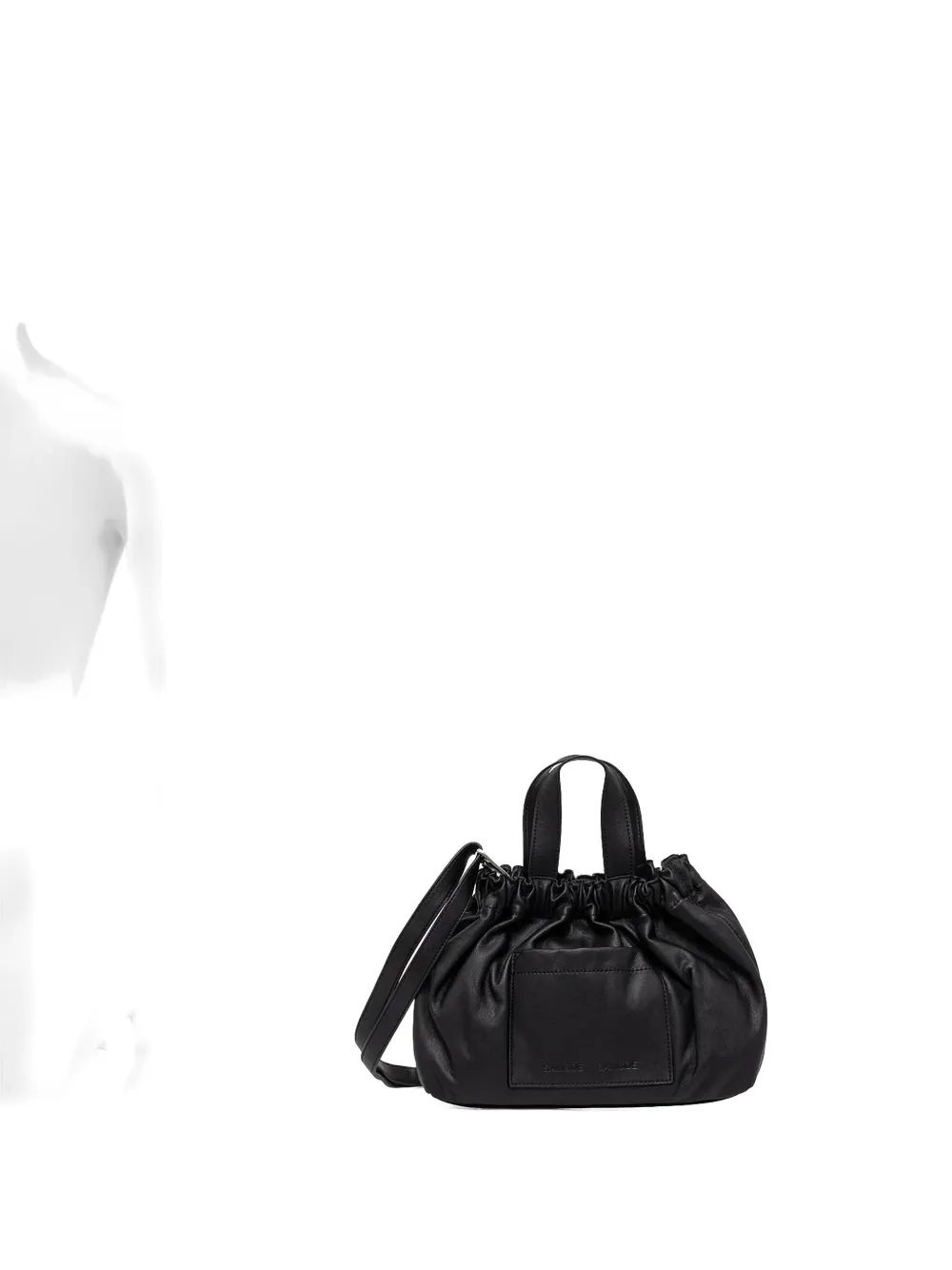 Samsoe & Samsoe Medium Debossed-logo Shoulder Bag In Black