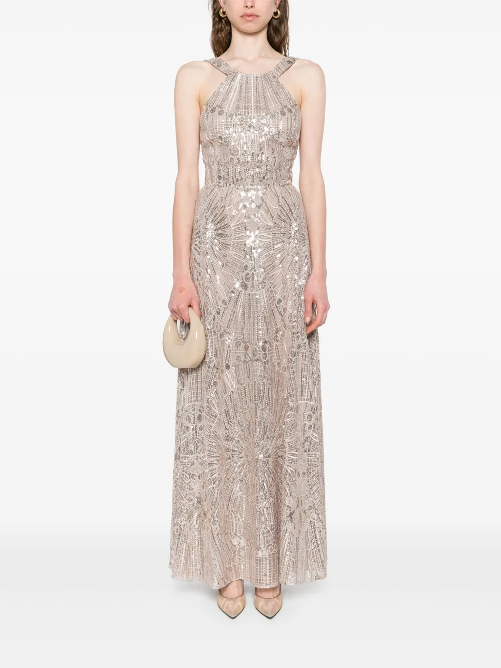 Elie Saab sequin-embellished maxi dress - Bruin